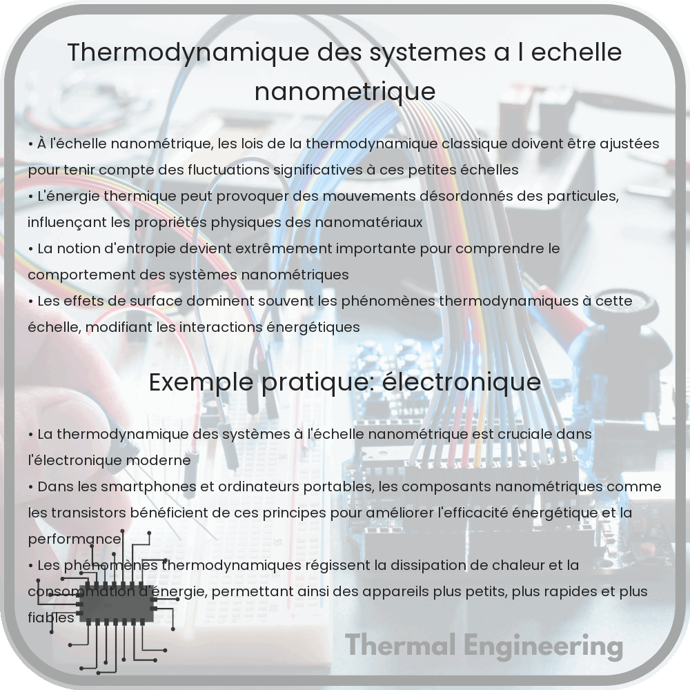 Thermodynamique des systèmes à l'échelle nanométrique