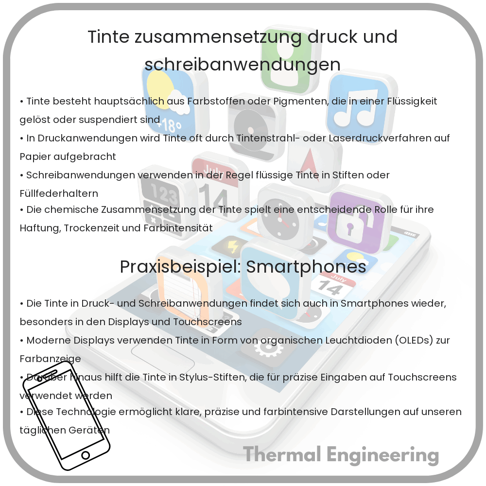 Tinte | Zusammensetzung, Druck- und Schreibanwendungen