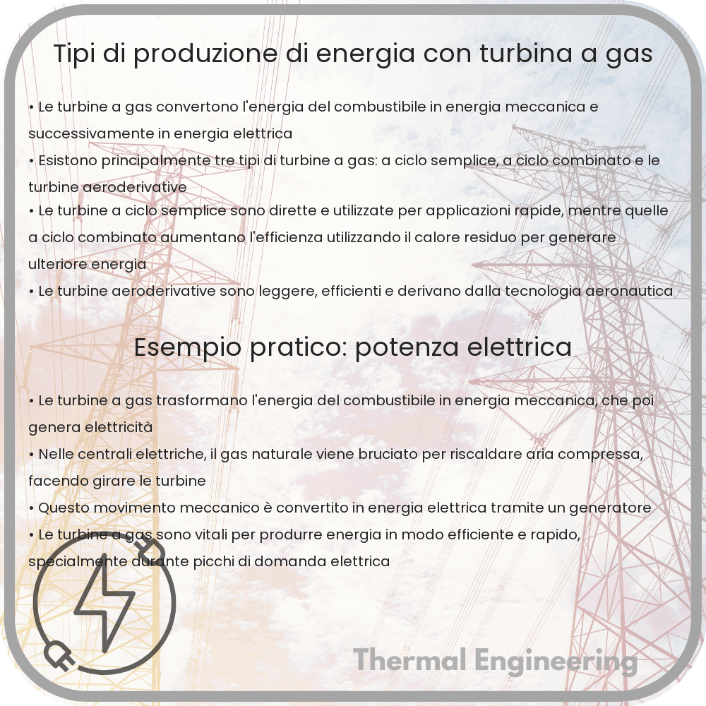 Tipi di Produzione di Energia con Turbina a Gas