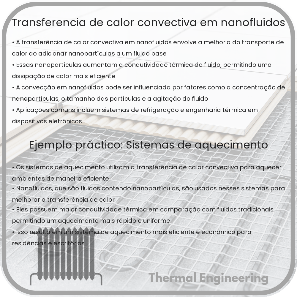 Transferência de calor convectiva em nanofluidos