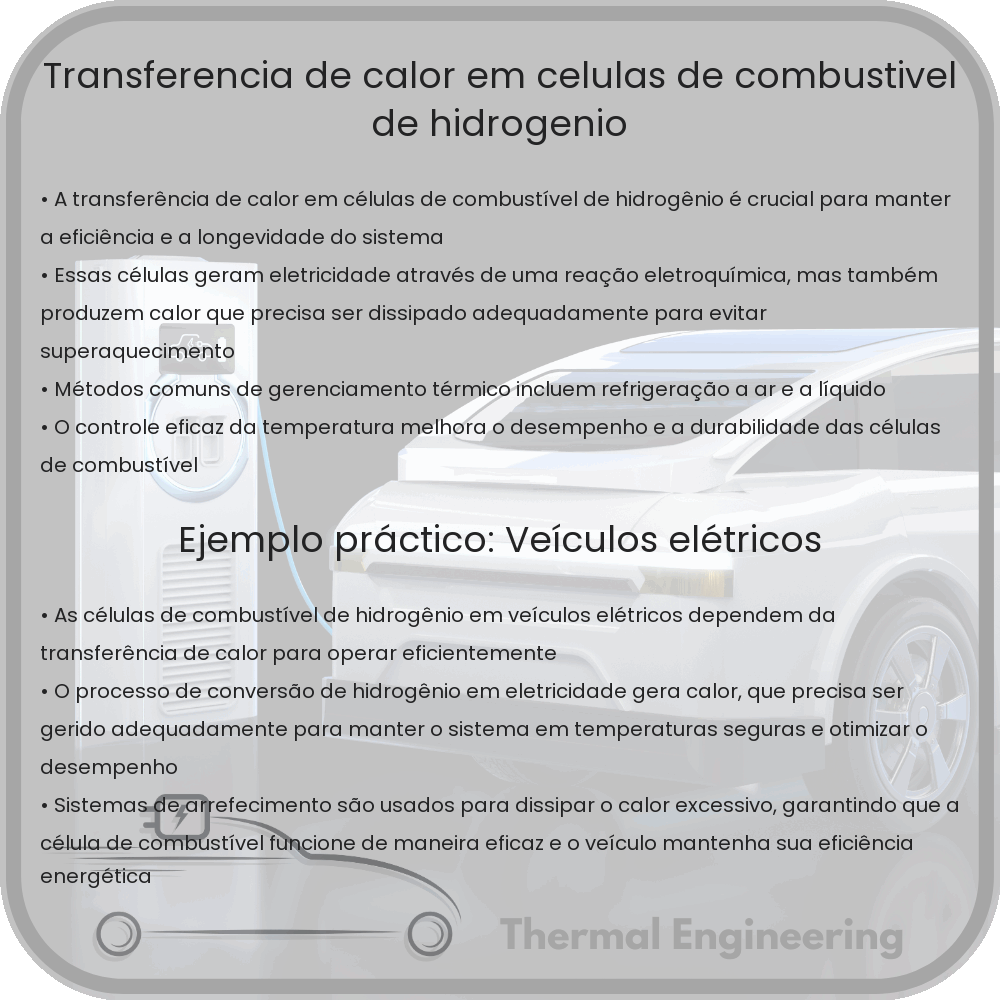 Transferência de Calor em Células de Combustível de Hidrogênio