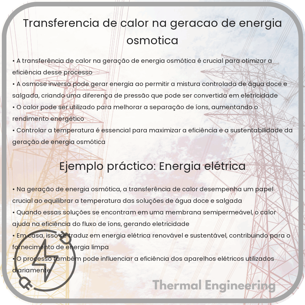 Transferência de Calor na Geração de Energia Osmótica