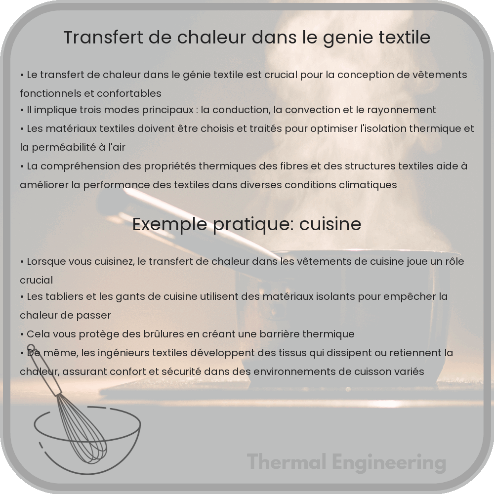 Transfert de chaleur dans le génie textile