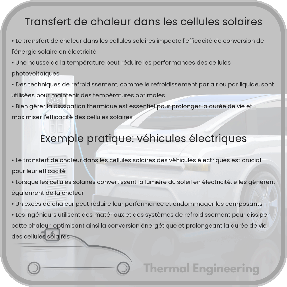 Transfert de chaleur dans les cellules solaires