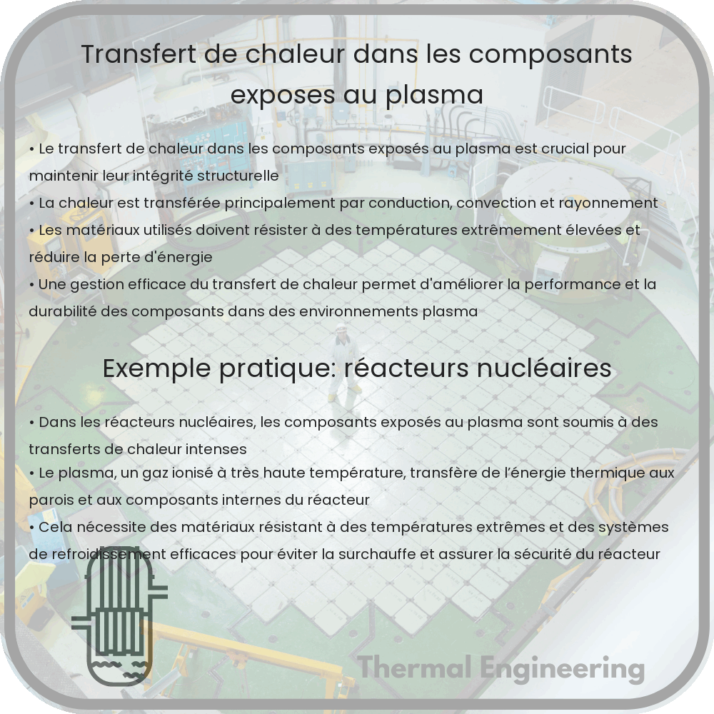 Transfert de chaleur dans les composants exposés au plasma