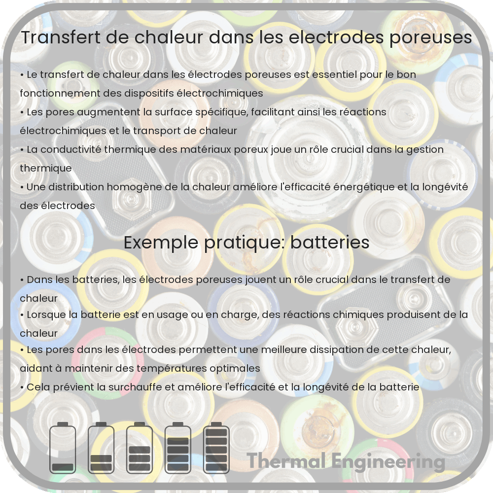 Transfert de chaleur dans les électrodes poreuses