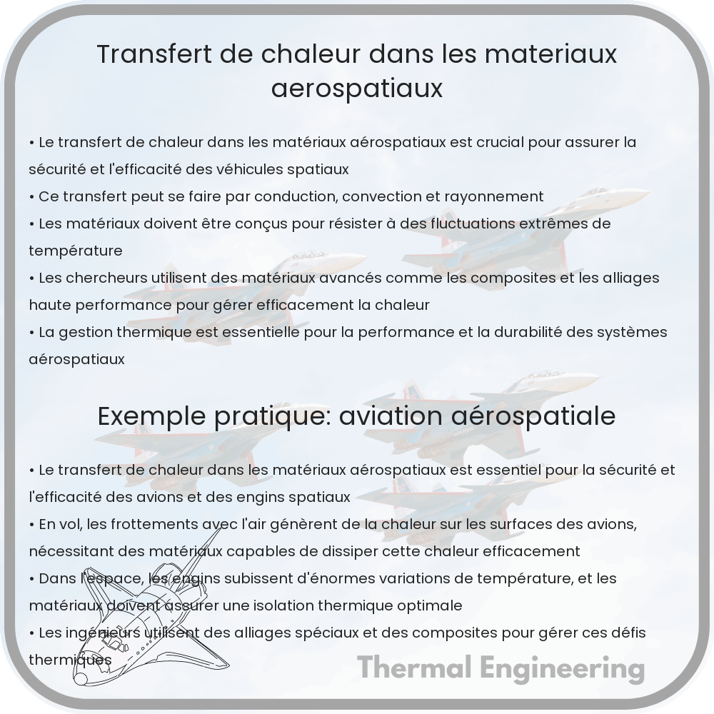 Transfert de chaleur dans les matériaux aérospatiaux