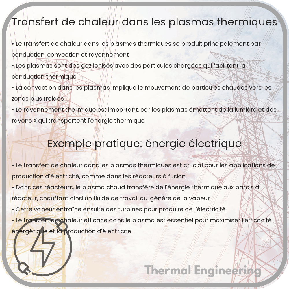 Transfert de chaleur dans les plasmas thermiques
