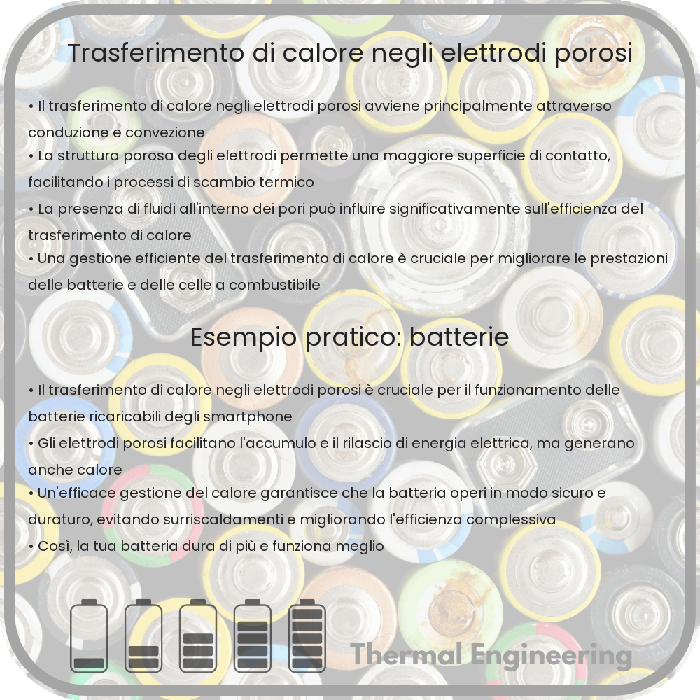 Trasferimento di calore negli elettrodi porosi