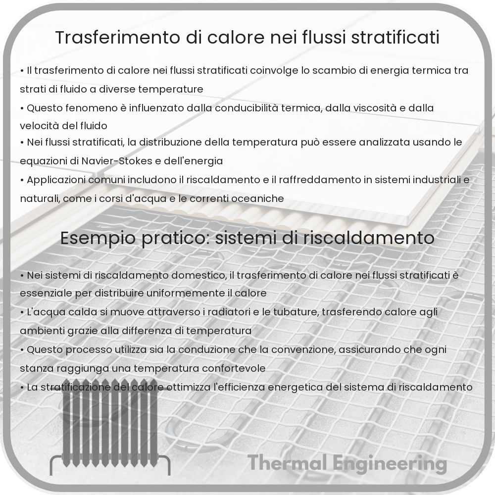 Trasferimento di calore nei flussi stratificati