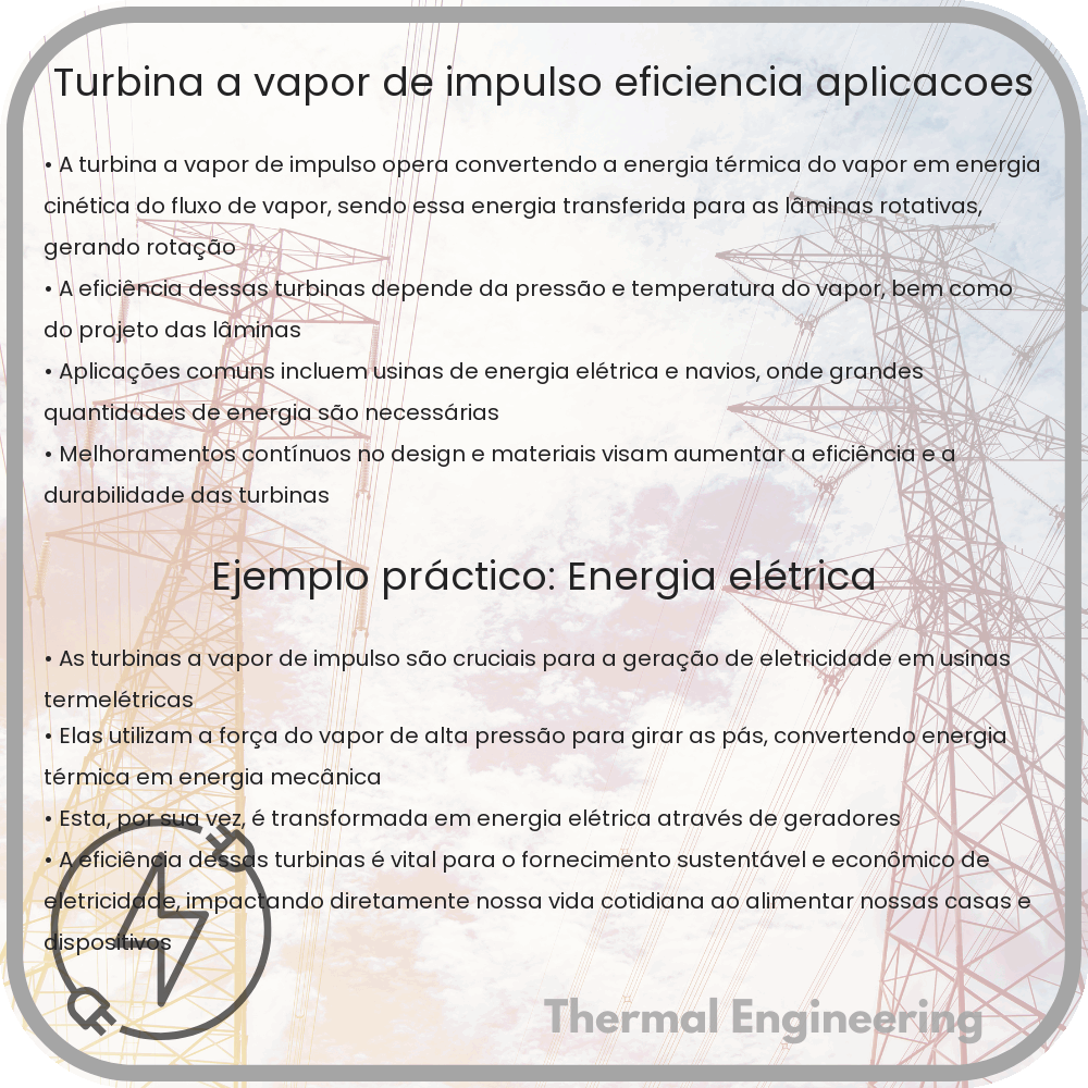 Turbina a Vapor de Impulso | Eficiência, Aplicações