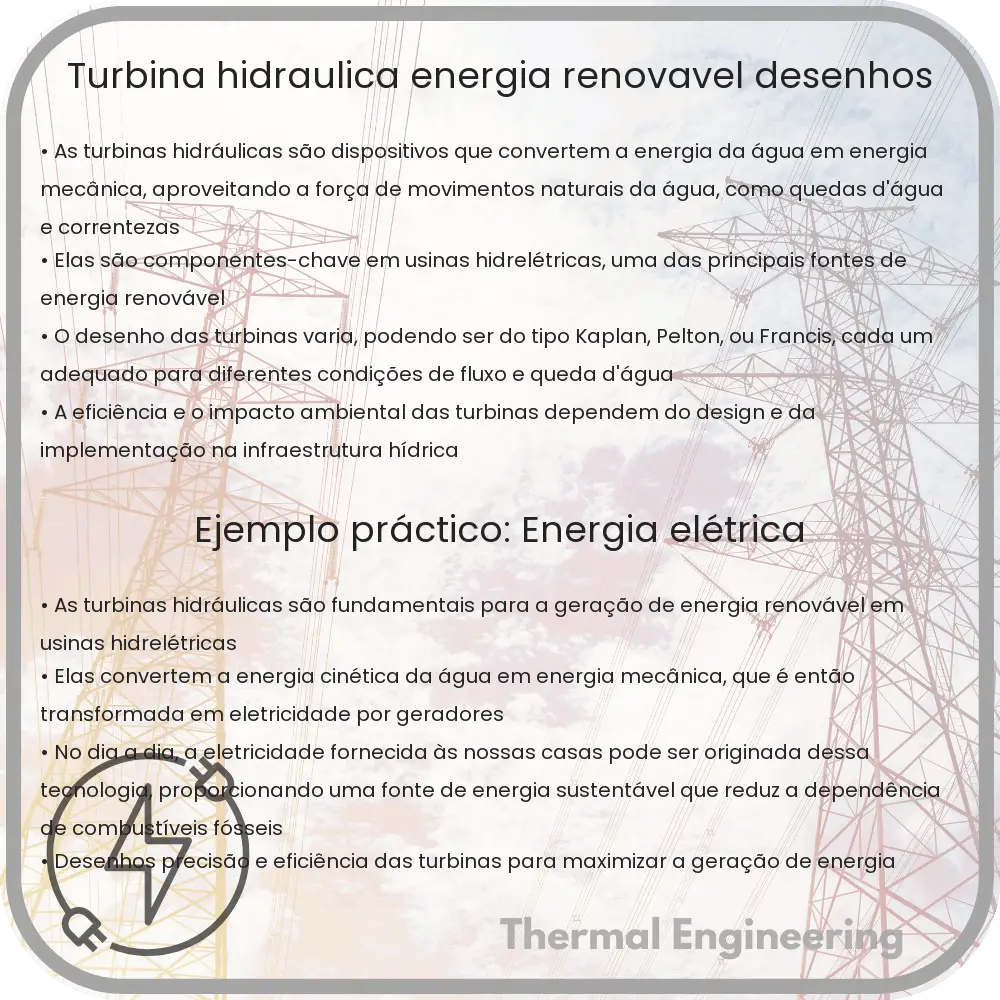 Turbina Hidráulica | Energia Renovável, Desenhos
