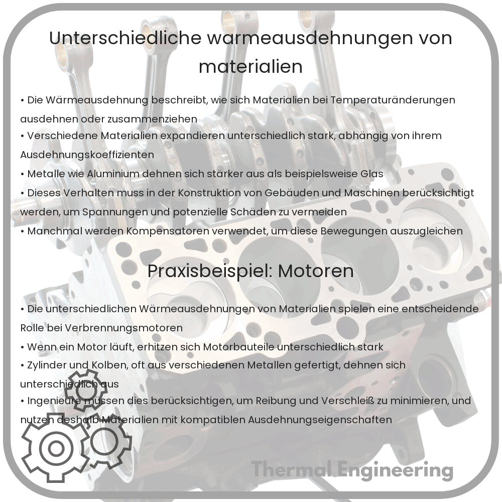Unterschiedliche Wärmeausdehnungen von Materialien