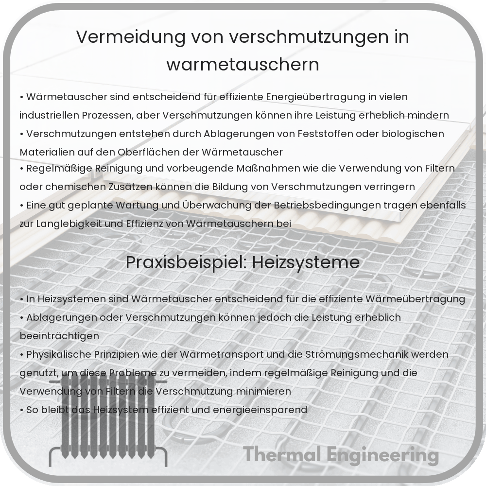 Vermeidung von Verschmutzungen in Wärmetauschern