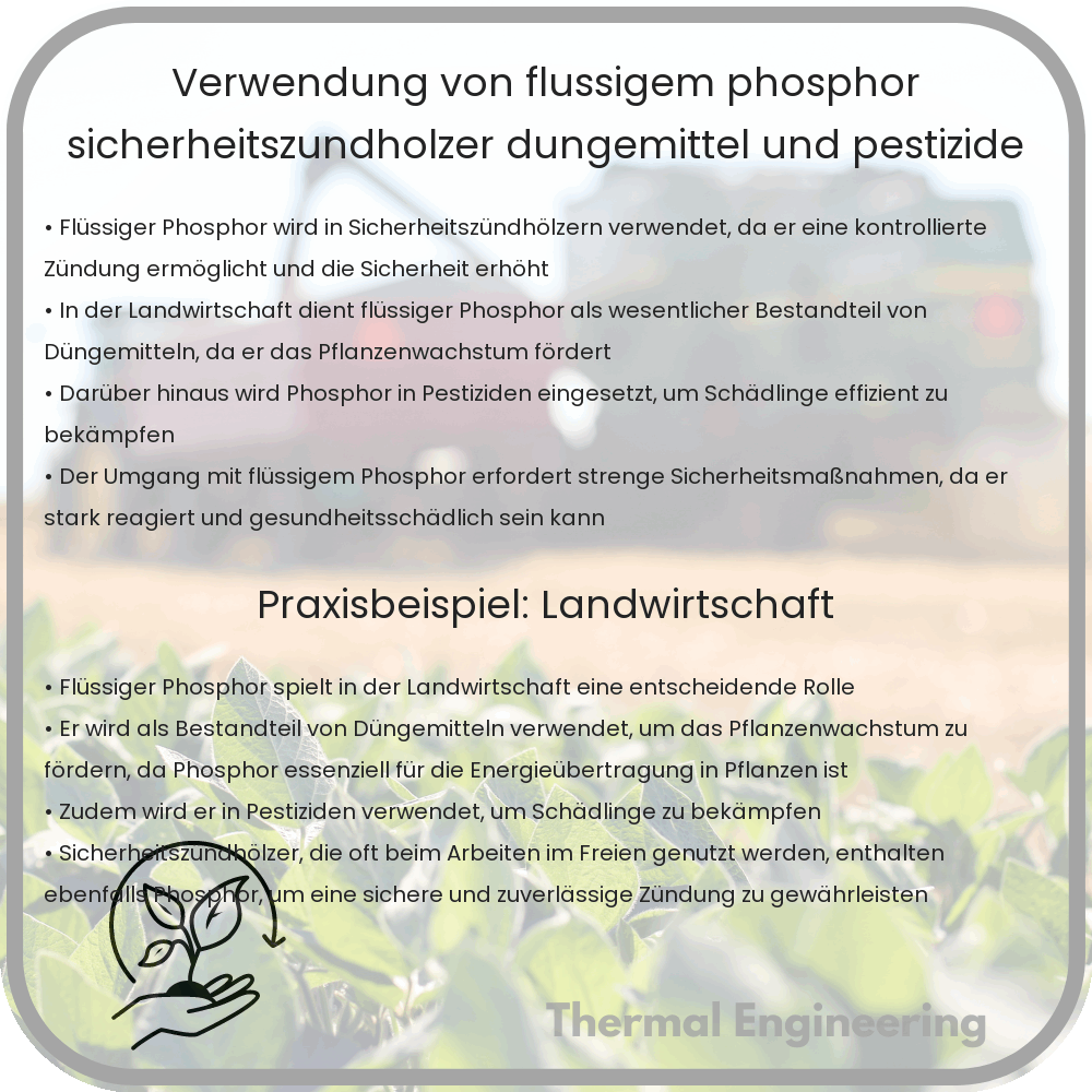 Verwendung von flüssigem Phosphor: Sicherheitszündhölzer, Düngemittel und Pestizide
