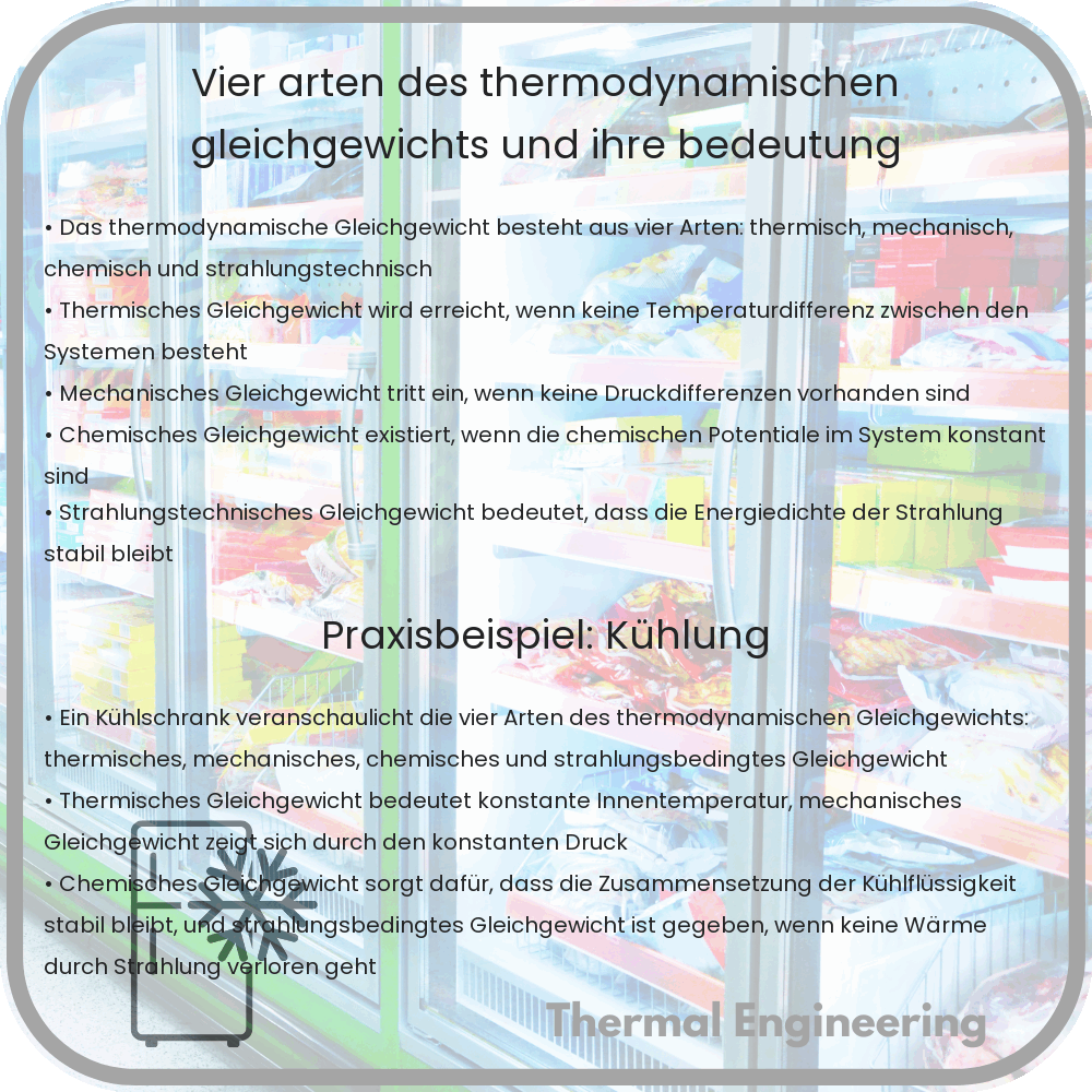Vier Arten des thermodynamischen Gleichgewichts und ihre Bedeutung