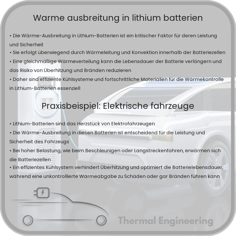 Wärme-Ausbreitung in Lithium-Batterien