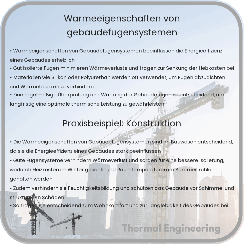 Wärmeeigenschaften von Gebäudefugensystemen