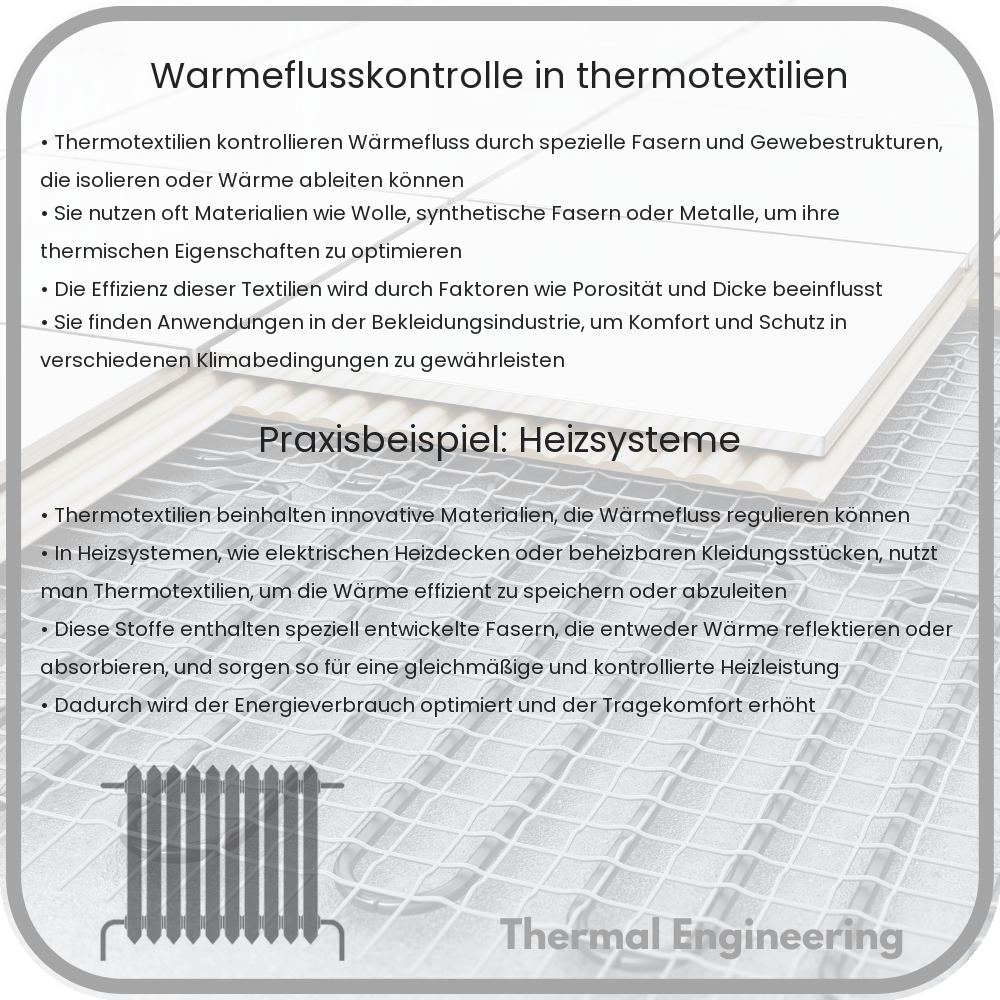 Wärmeflusskontrolle in Thermotextilien