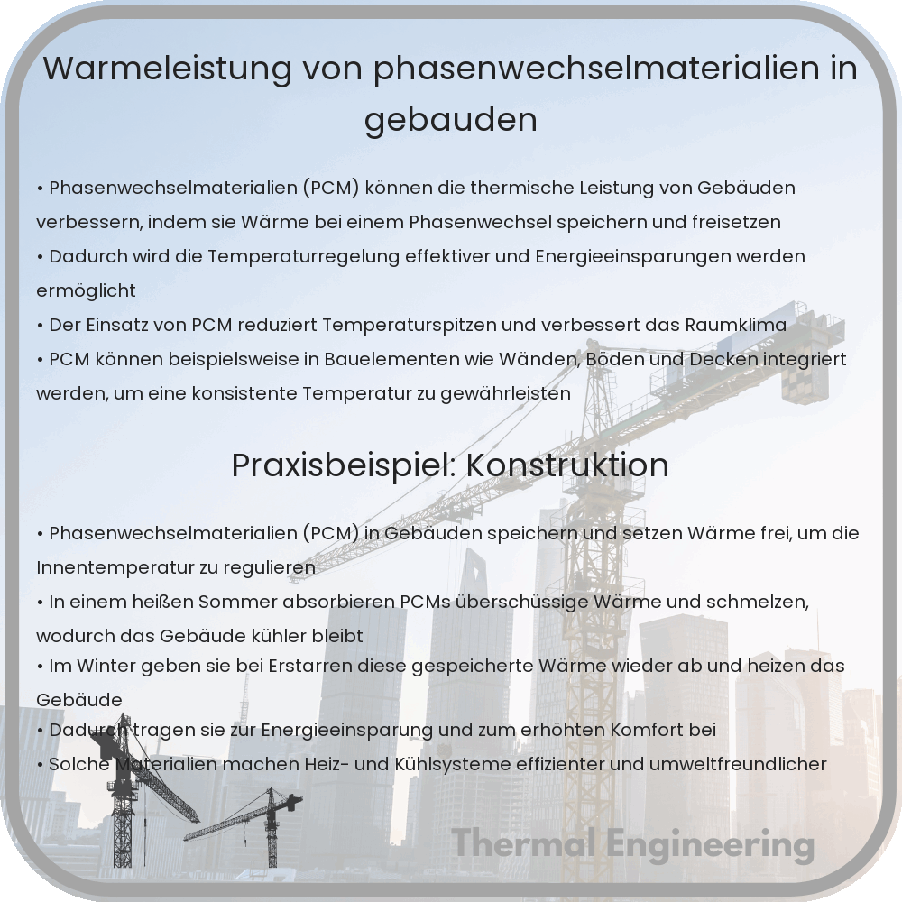 Wärmeleistung von Phasenwechselmaterialien in Gebäuden