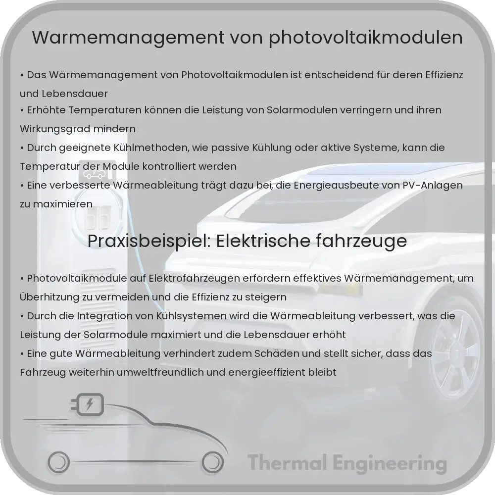 Wärmemanagement von Photovoltaikmodulen