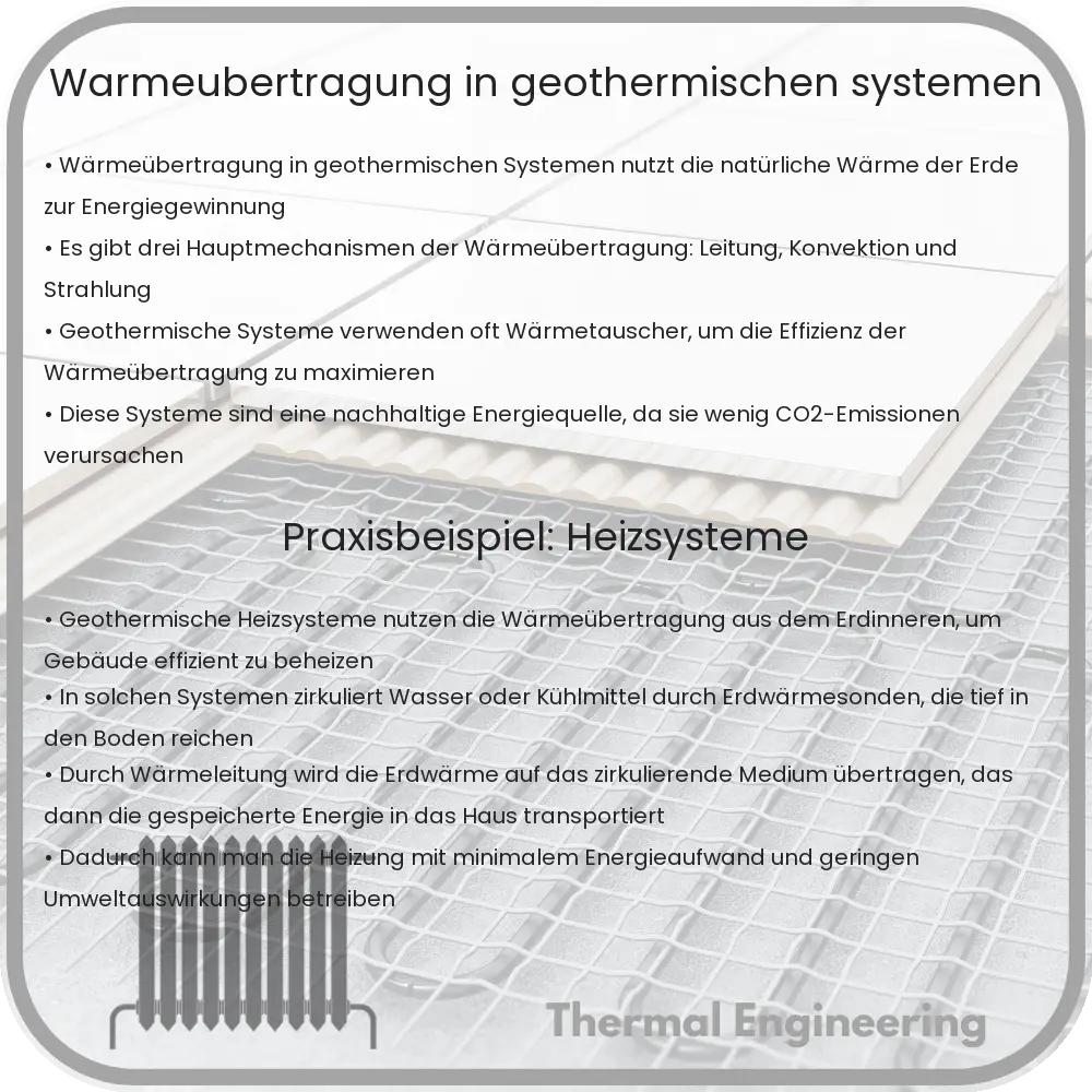 Wärmeübertragung in geothermischen Systemen