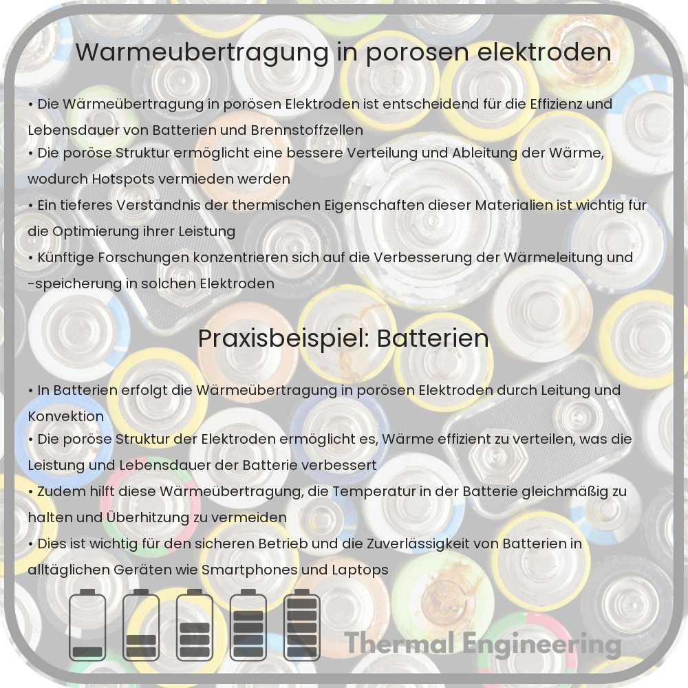 Wärmeübertragung in porösen Elektroden