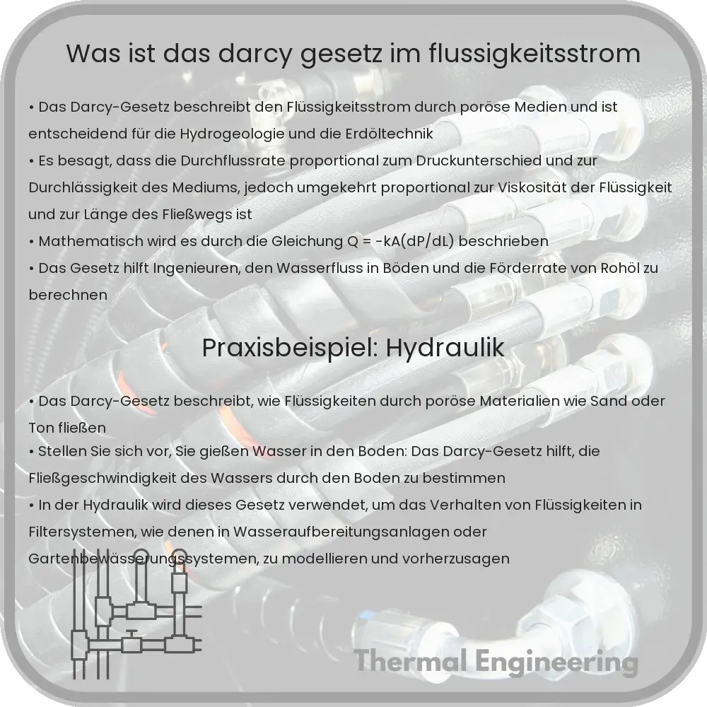 Was ist das Darcy-Gesetz im Flüssigkeitsstrom?
