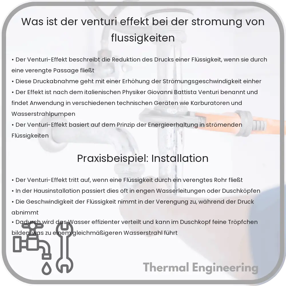 Was ist der Venturi-Effekt bei der Strömung von Flüssigkeiten?