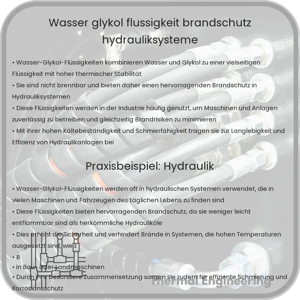 Wasser-Glykol-Flüssigkeit | Brandschutz & Hydrauliksysteme