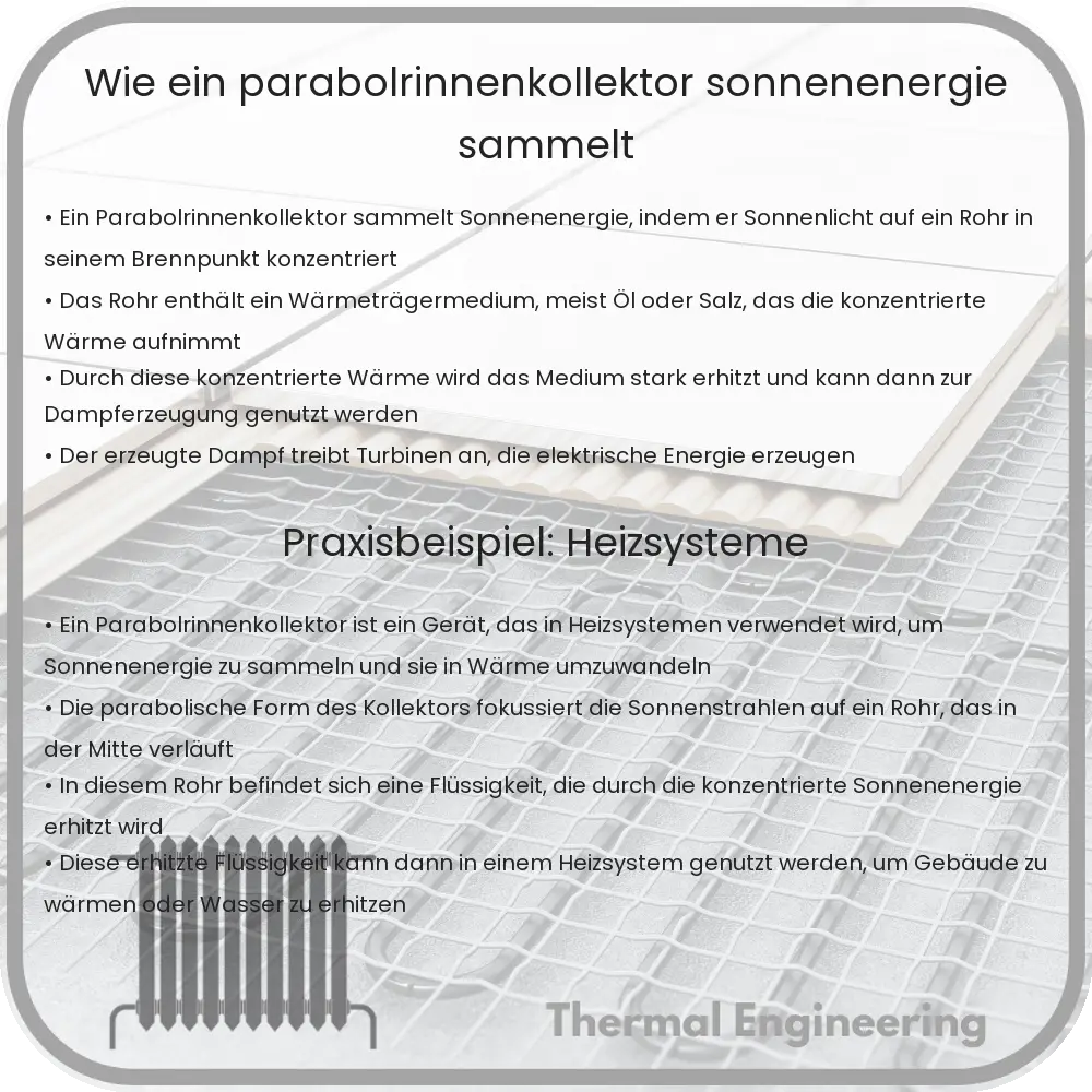 Wie ein Parabolrinnenkollektor Sonnenenergie sammelt