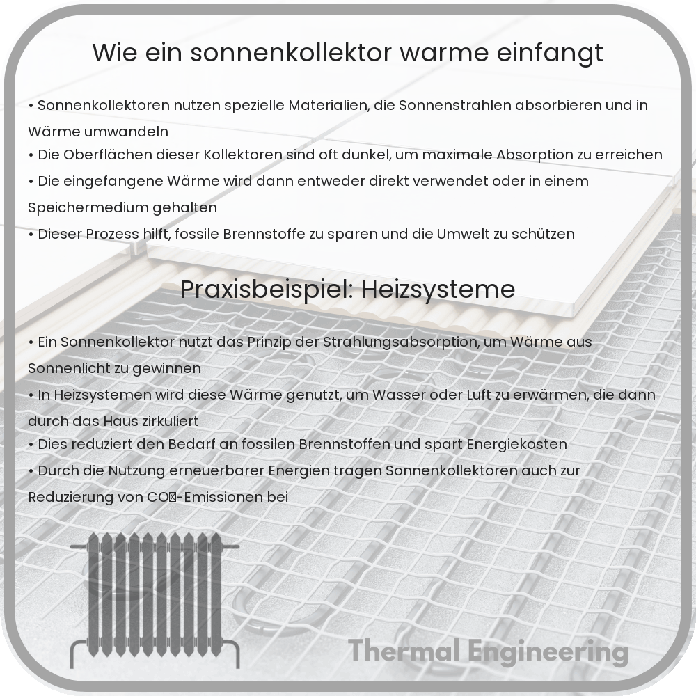 Wie ein Sonnenkollektor Wärme einfängt