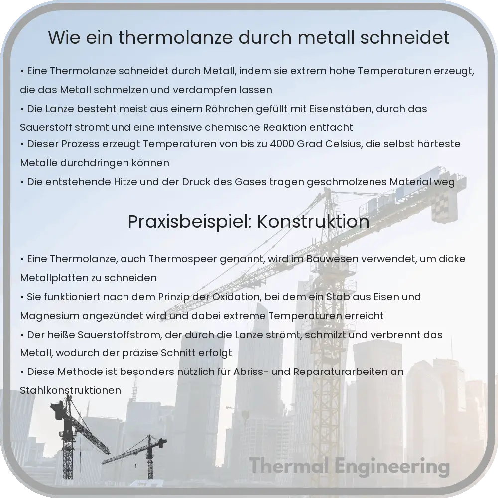 Wie ein Thermolanze durch Metall schneidet