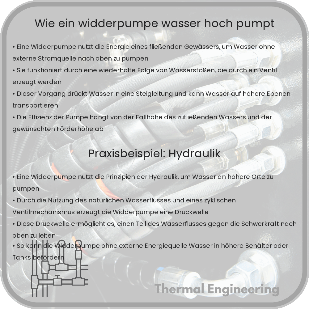 Wie ein Widderpumpe Wasser hoch pumpt