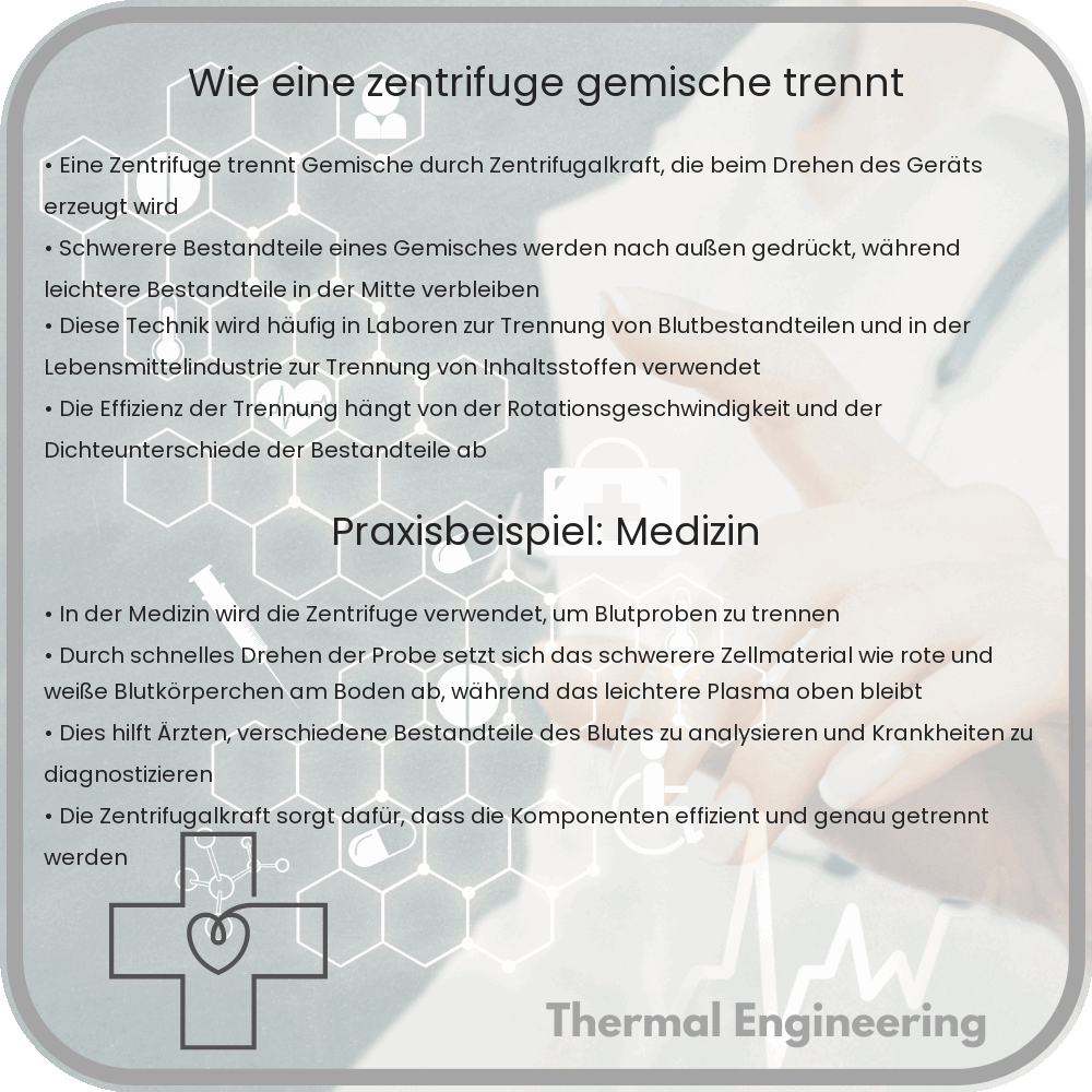 Wie eine Zentrifuge Gemische trennt