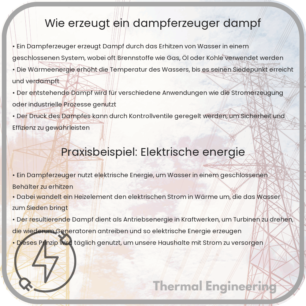 Wie erzeugt ein Dampferzeuger Dampf?