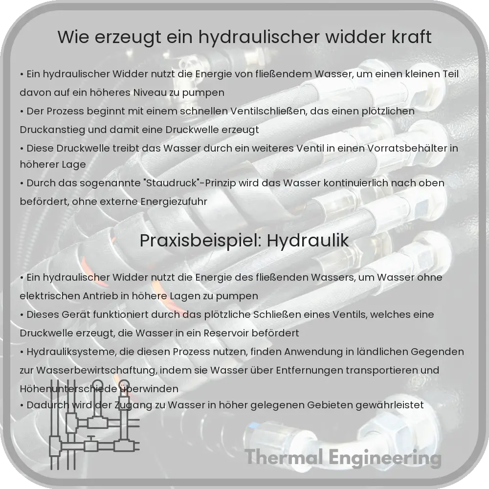 Wie erzeugt ein hydraulischer Widder Kraft?