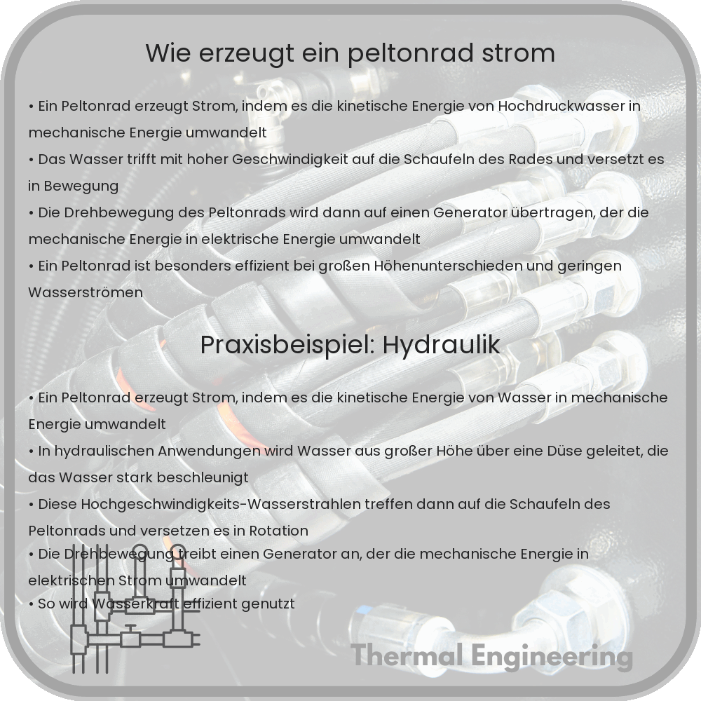 Wie erzeugt ein Peltonrad Strom?