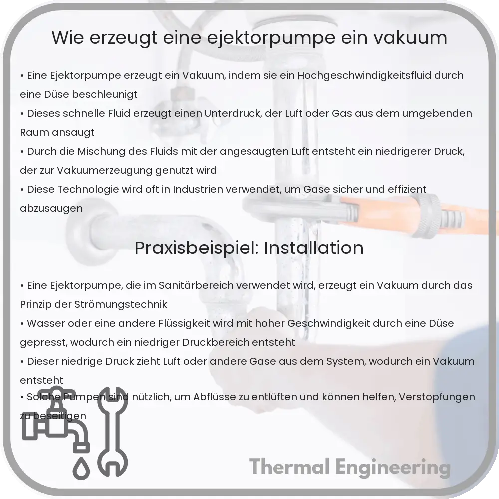 Wie erzeugt eine Ejektorpumpe ein Vakuum?