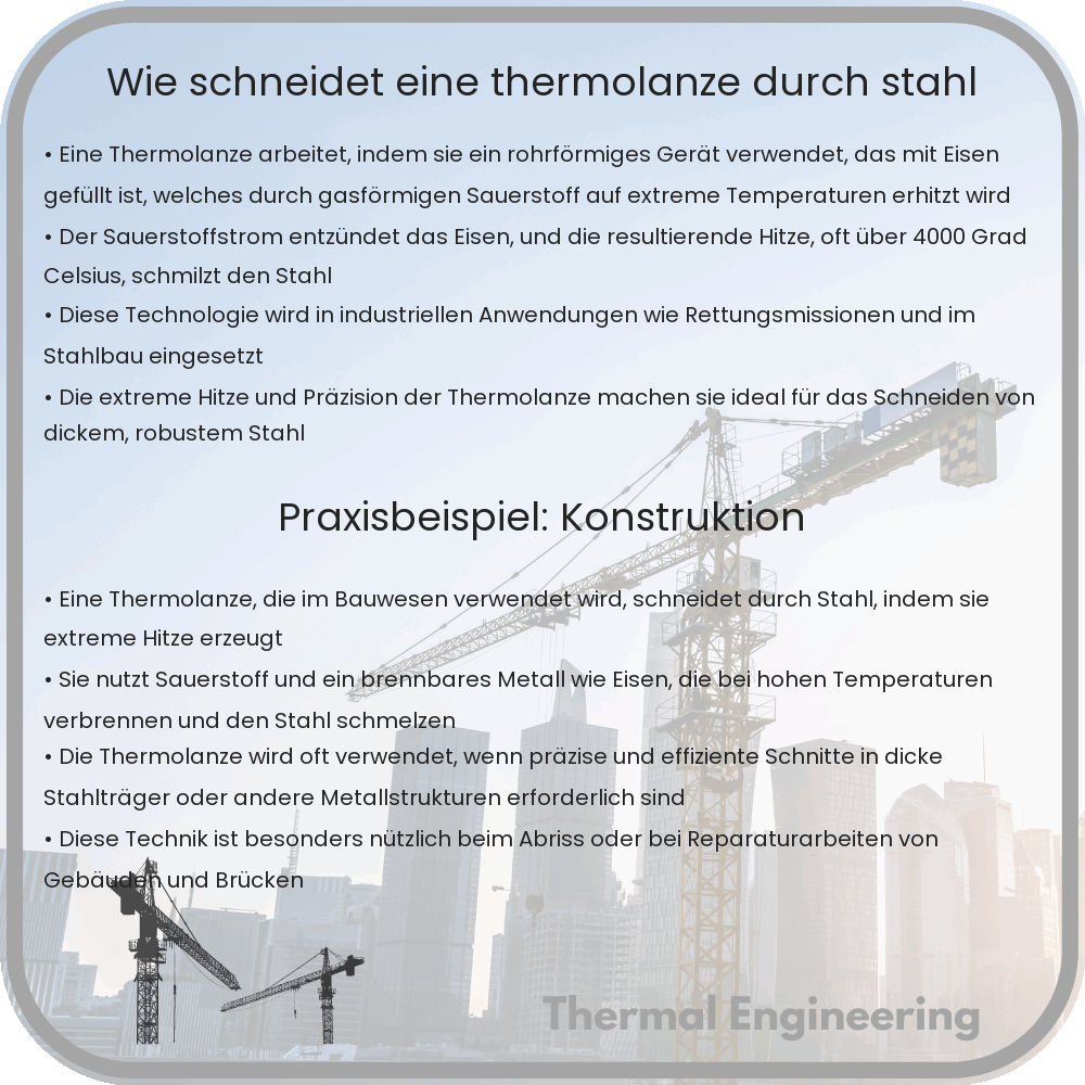 Wie schneidet eine Thermolanze durch Stahl?