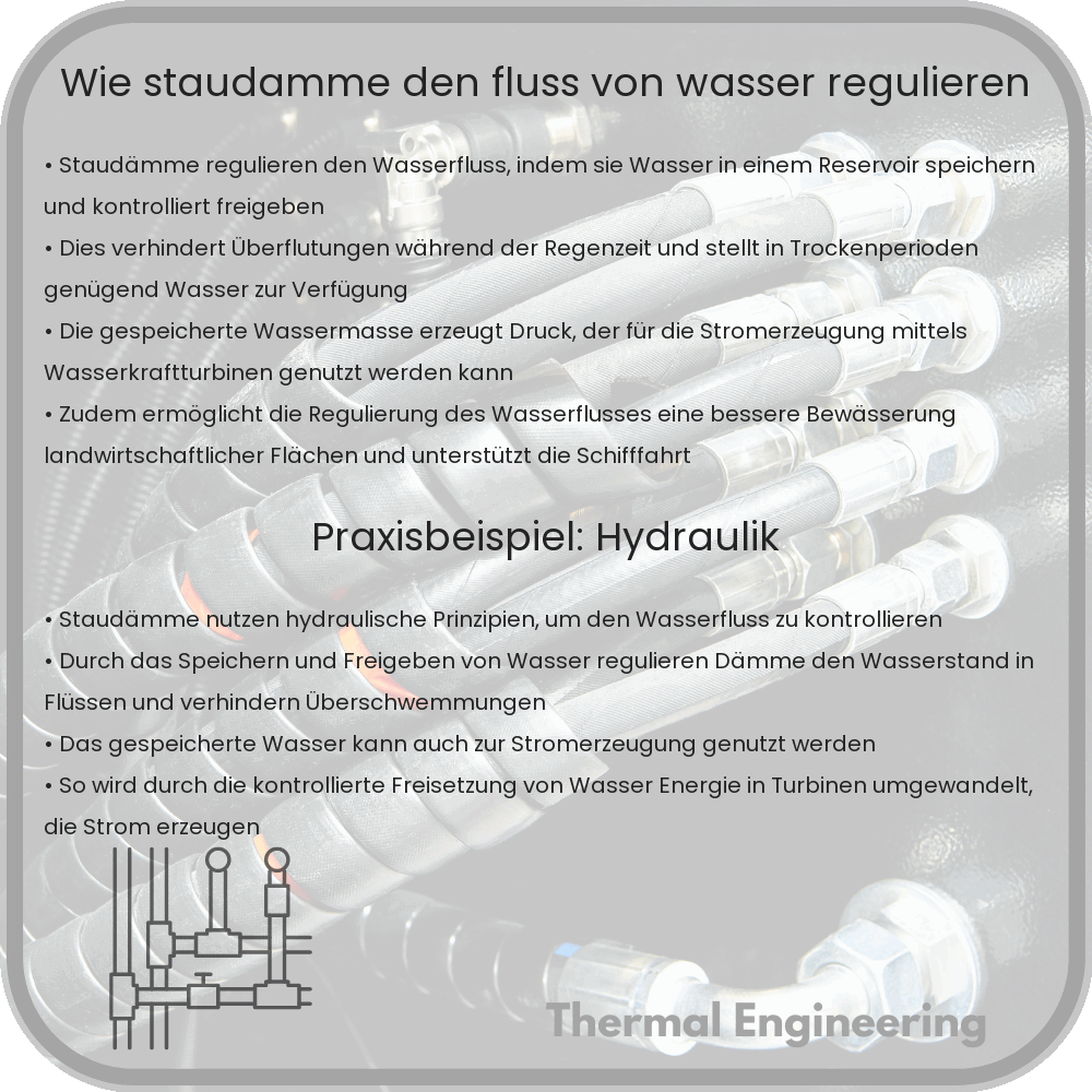 Wie Staudämme Den Fluss Von Wasser Regulieren