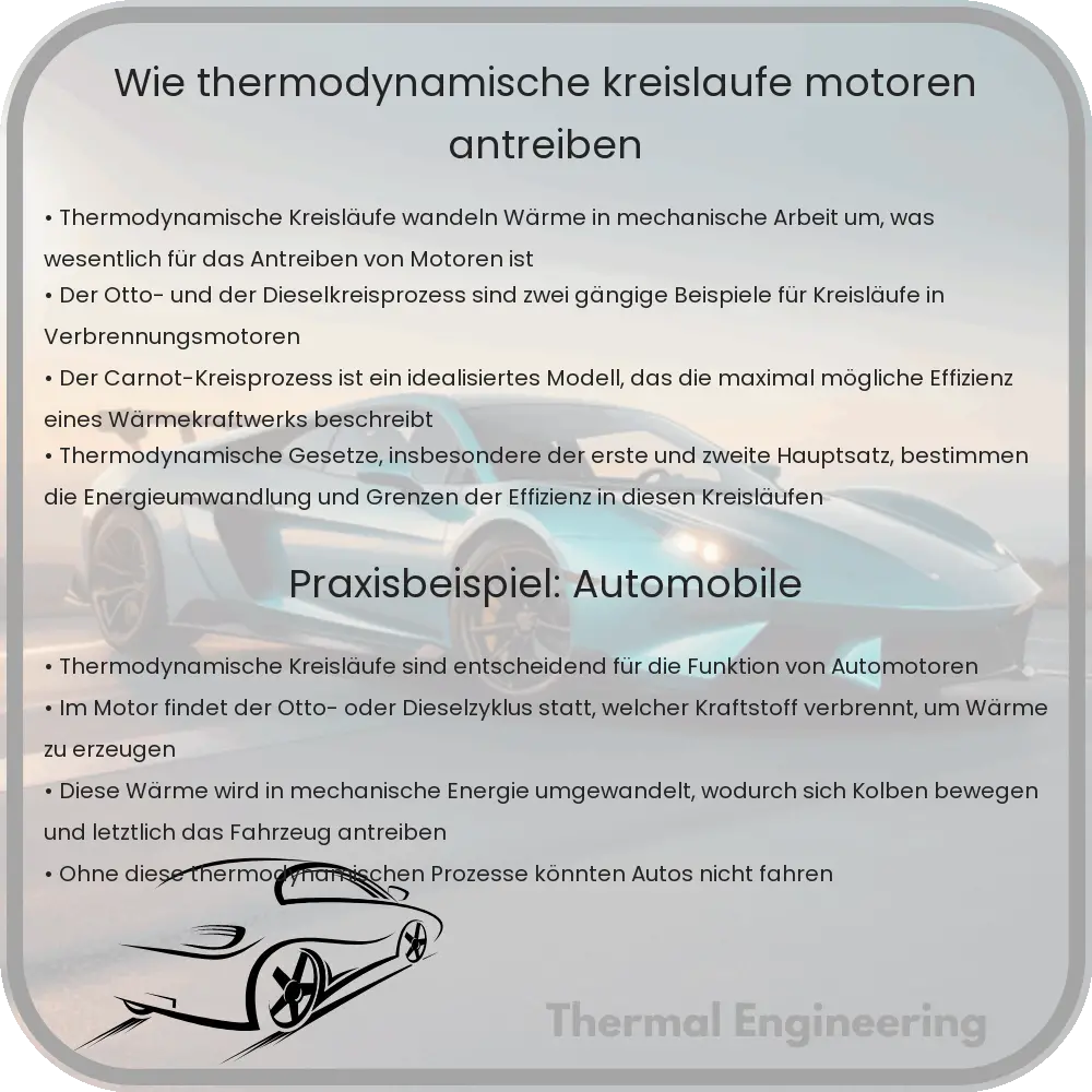 Wie thermodynamische Kreisläufe Motoren antreiben