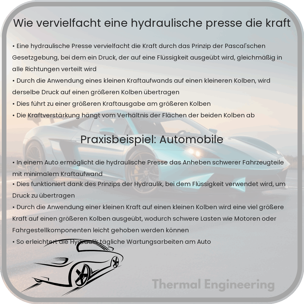 Wie vervielfacht eine hydraulische Presse die Kraft?