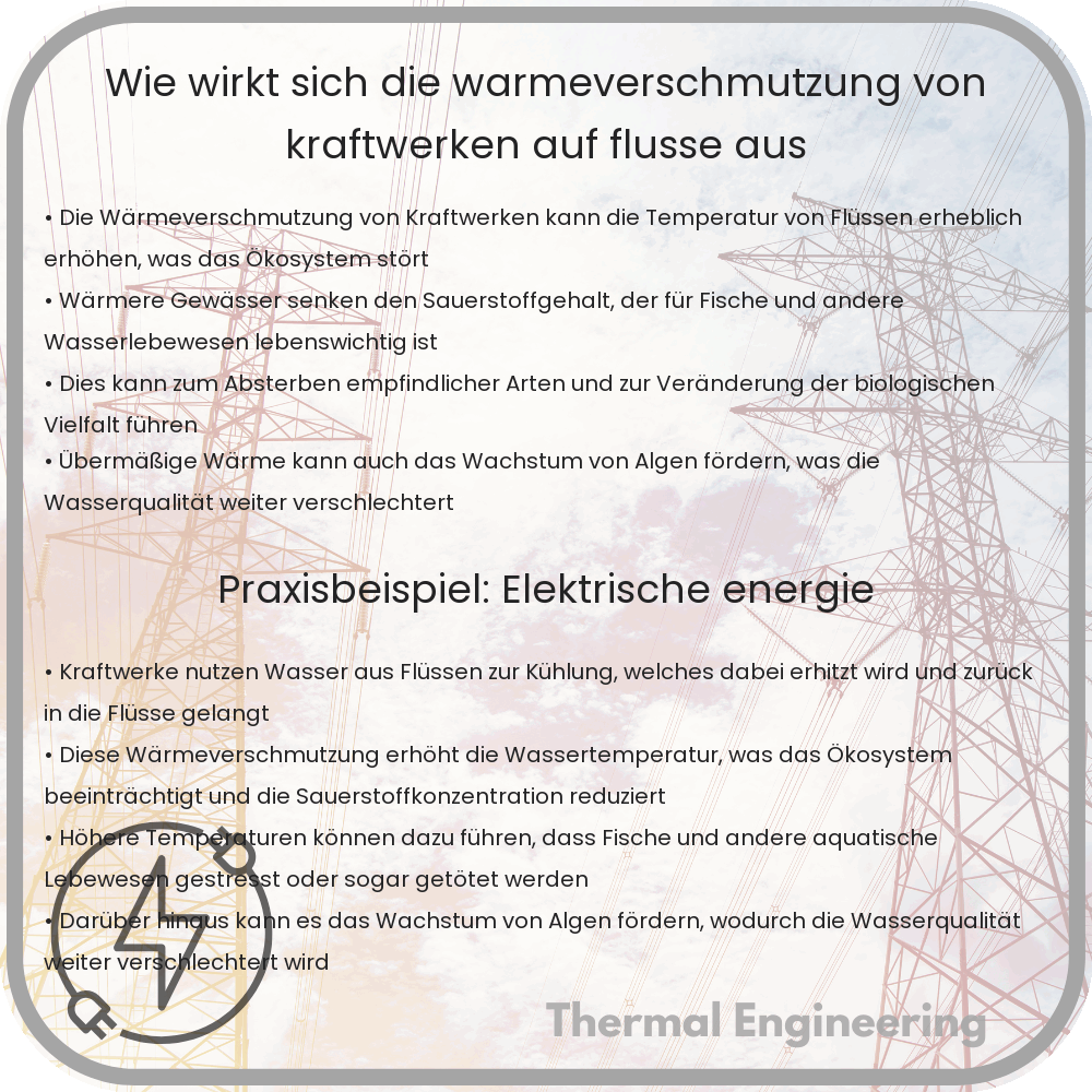 Wie wirkt sich die Wärmeverschmutzung von Kraftwerken auf Flüsse aus?