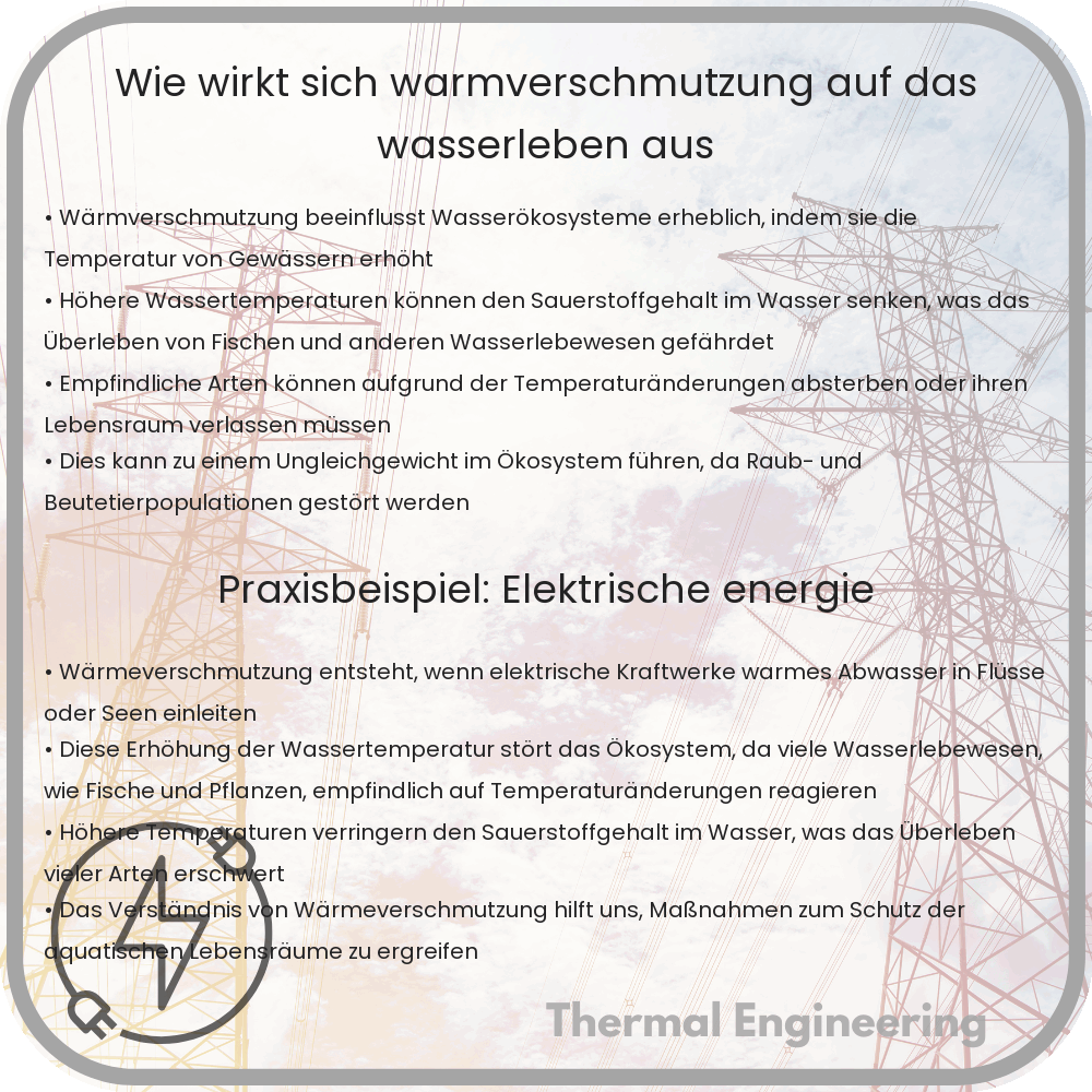Wie wirkt sich Wärmverschmutzung auf das Wasserleben aus?