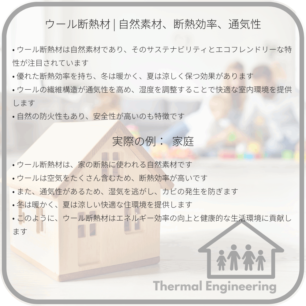 ウール断熱材 | 自然素材、断熱効率、通気性
