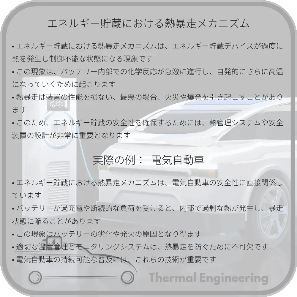 エネルギー貯蔵における熱暴走メカニズム