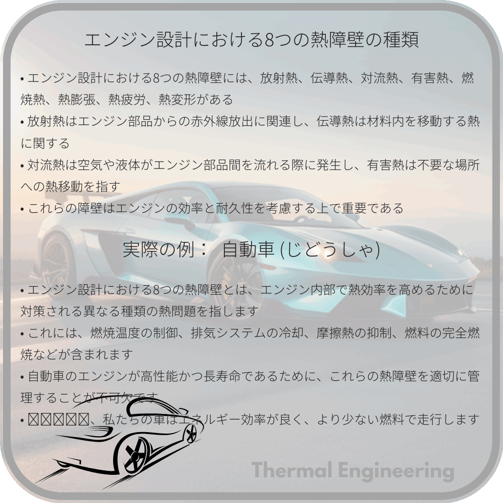 エンジン設計における8つの熱障壁の種類