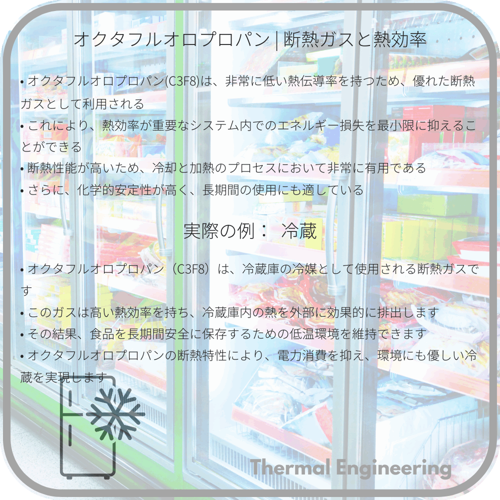 オクタフルオロプロパン | 断熱ガスと熱効率
