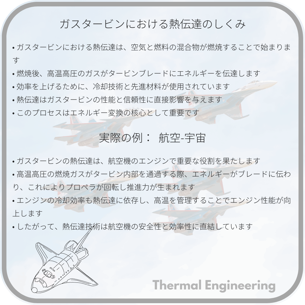 ガスタービンにおける熱伝達のしくみ